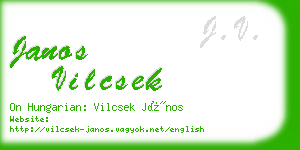 janos vilcsek business card